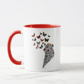 Mug Coquille de conque et papillons 2 (Gauche)