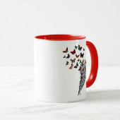 Mug Coquille de conque et papillons 2 (Devant droit)