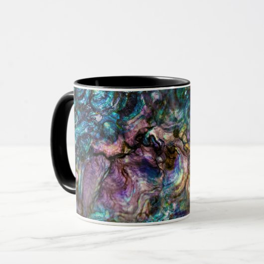 Mug Coquille de l'ormeau iridescent arc-en-ciel (Devant gauche)