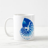 Mug Coquille de nautile - bleu cobalt et blanc (Gauche)