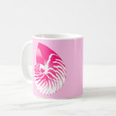 Mug Coquille de Nautilus - fuchsia rose et blanc (Devant gauche)