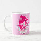 Mug Coquille de Nautilus - fuchsia rose et blanc (Gauche)