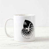 Mug Coquille de Nautilus - noir, gris et blanc (Gauche)