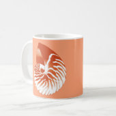 Mug Coquille de Nautilus - terre cuite et blanche (Devant gauche)