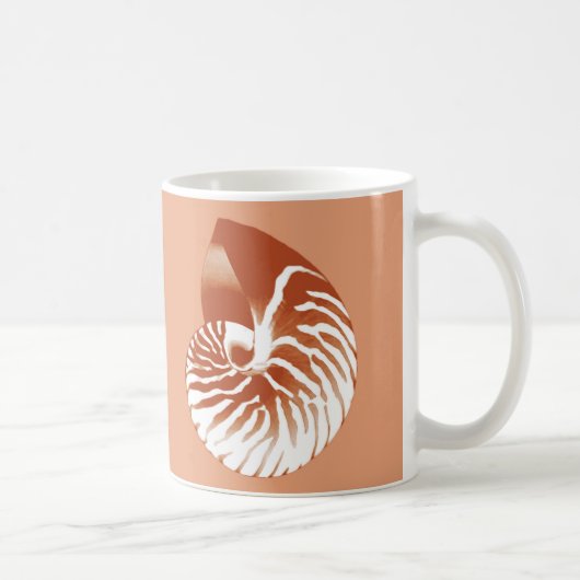 Mug Coquille de Nautilus - terre cuite et blanche (Droite)
