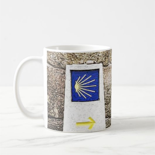 Mug Coquille de pétoncle Arrow Camino de santiago Café (Gauche)