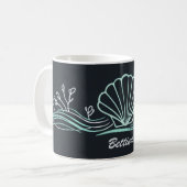 Mug Coquille sur fond vert foncé (Devant gauche)