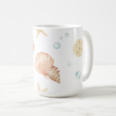 Mug Coquilles d'aquarelle Perles Motif côtier (Devant droit)