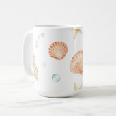 Mug Coquilles d'aquarelle Perles Motif côtier (Devant gauche)