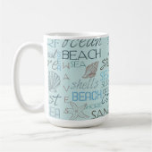 Mug Coquilles de plage bleue côte océan (Gauche)