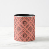 Mug Corail avec motif géométrique noir (Centre)