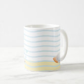 Mug Corail bleu, coquillages et perle bleue (Devant droit)