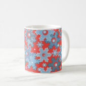 Mug Corail bleu d'hiver motif neige flocons (Devant droit)