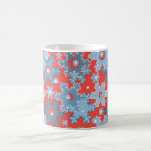 Mug Corail bleu d'hiver motif neige flocons (Centre)