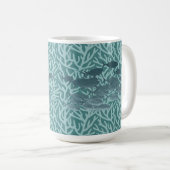 Mug Corail Bleu Et Une École De Poissons (Devant droit)