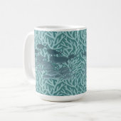 Mug Corail Bleu Et Une École De Poissons (Devant gauche)