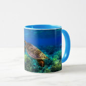 Mug Corail de la tortue tropicale sous-marine (Devant droit)