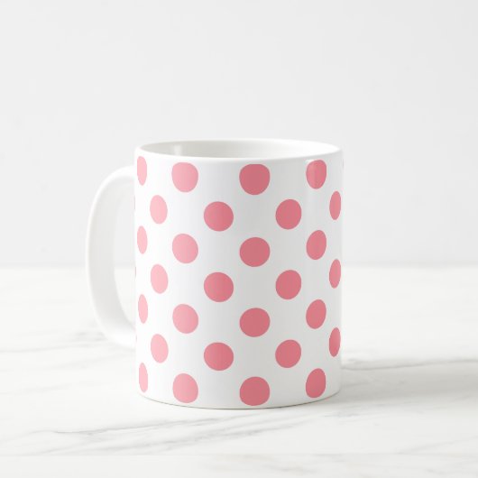 Mug Corail et pois blancs (Devant gauche)