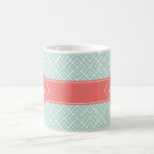 Mug Corail monogramme et Motif diamant de menthe (Centre)