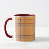 Mug Corail, orange, tartan brun. (Gauche)