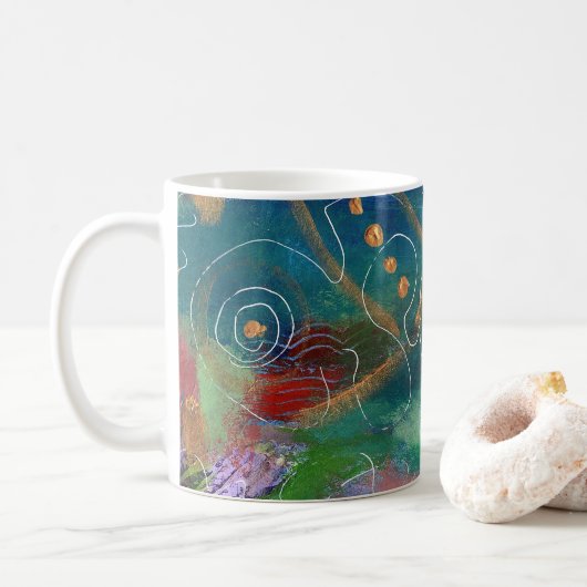 Mug Corail orné de bijoux (Avec donut)