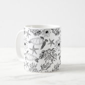 Mug Corail plante, tortue marine (Devant gauche)