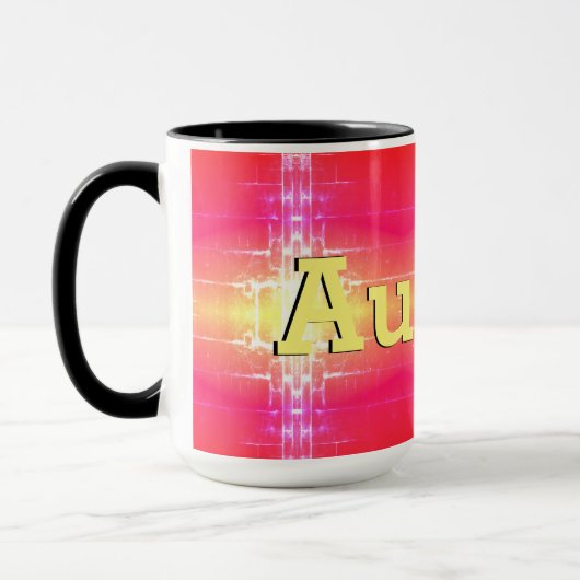 Mug Corail rose jaune et une touche de rouge (Gauche)