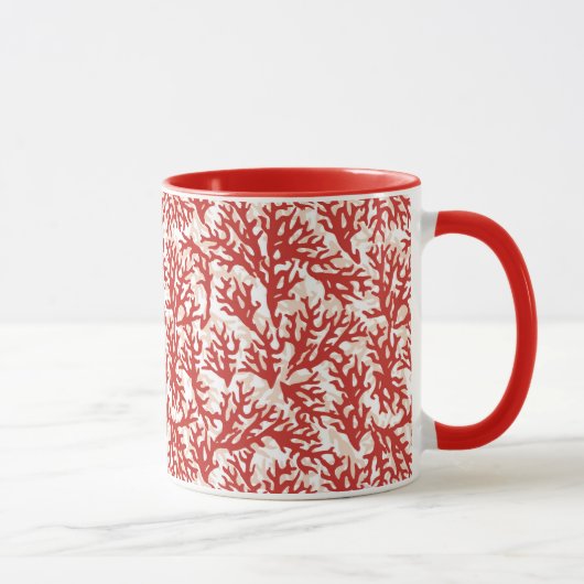 Mug Corail rouge Motif 2 (Droite)