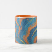 Mug coral and indigo waves (Centre)