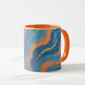 Mug coral and indigo waves (Devant droit)
