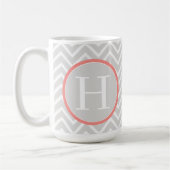 Mug Coral Chevron Monogramme (Gauche)