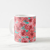 Mug Coral Floral Patte & Monogramme (Devant gauche)
