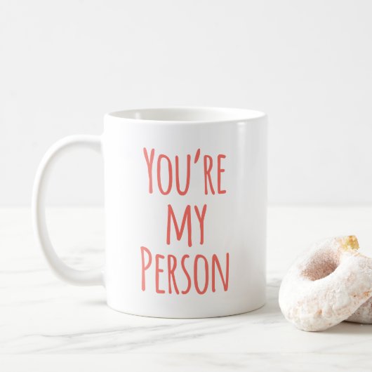 Mug Coral Pink Vous êtes mon ami Citation (Avec donut)