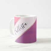 Mug Coral rose violet moderne Vagues Abstraites Art (Devant gauche)