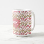 Mug Coral Spice Scribble ZigZag Chevron Motif (Devant droit)