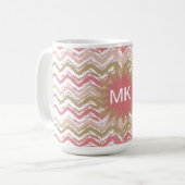 Mug Coral Spice Scribble ZigZag Chevron Motif (Devant gauche)