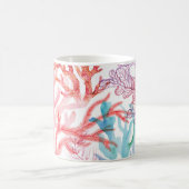 Mug Coraux aquarelles : motif du monde sous-marin. (Centre)