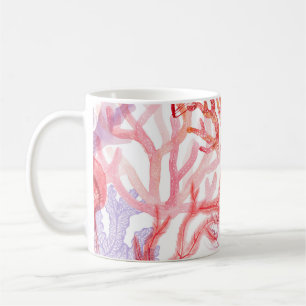 Mug Coraux aquarelles : motif du monde sous-marin.