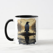 Mug Corbeau au lac à l'aube Reflet (Gauche)