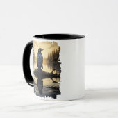 Mug Corbeau au lac à l'aube Reflet (Devant gauche)