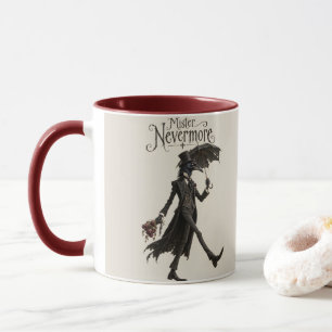 Mug Corbeau avec un parapluie noir