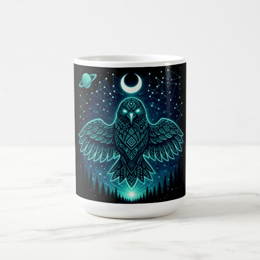 Mug Corbeau Céleste – Galaxie de la Faune Messager Cos (Centre)