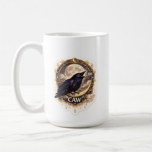 Mug Corbeau céleste Lune Gothique Nuit Nature Vibes (Gauche)