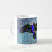 Mug Corbeau couleur bleu (Devant gauche)