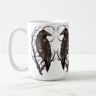 Mug Corbeau dans un arbre mort - Art gothique sombre
