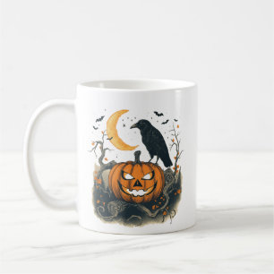 Mug Corbeau de citrouille d'Halloween effrayant