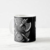 Mug Corbeau et Axes - Norse Warrior Shield Wall Art (Devant gauche)