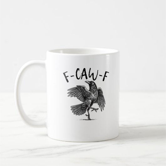 Mug Corbeau, F-Caw-F Oiseau drôle (Gauche)