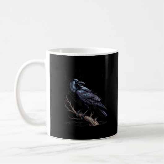 Mug Corbeau, F-Caw-F Oiseau Drôle Citation Drôle (Gauche)