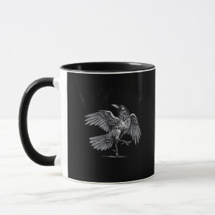 Mug Corbeau, F-Caw-F Oiseau Drôle Lune Gothique Humour